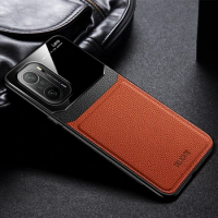 For Poco F3 PocoF3 Poco F 3 Case Leather Texture Soft Frame Phone Cases For Xiaomi Poco F3 Poco F3 PocoF3 Poco F 3 Back Cover