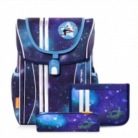 【磁扣設計】Tiger Family 經典學院風 超輕量護脊書包+文具袋+鉛筆盒 -- 迷幻銀河系 NO.H2552