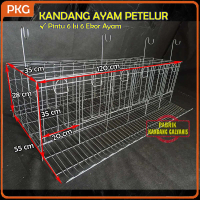 Kandang Ayam Petelur Galvanis Pintu 6 Isi 6 Murah Portable Skala Rumahan Minimalis dari Besi