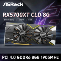 ASROCK RX5700XT CLD 8GO graphics card AMD Radeon RX 5700 XT GDDR6 8GB 256 bit 14 Gbps 1580-1650 MHz/14 Gbps PCI Express used
