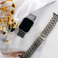【ALL TIME 完全計時】Apple Watch 42/44/45/46/49mm 舒適輕盈鈦錶帶