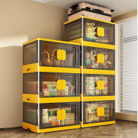折疊箱 免安裝開門式透明 收納櫃 收納箱 家用衣物 書本 雜物 儲物箱