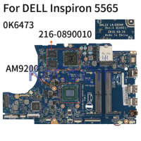 For DELL Inspiron 5565 A6-9200 AM9200 Notebook Mainboard CN-0K6473 0K6473 LA-D804P 216-0890010 Laptop Motherboard DDR4
