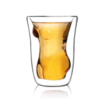 160ml雙層高硼硅美女玻璃杯美女杯果汁杯牛奶杯耐熱創意家居杯具