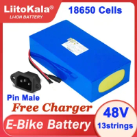 48V 32Ah 20Ah 24Ah 18Ah e-bike battery 1500W Built-in BMS 18650 lithium batteries for 54.6v 750W 1000W motor ebike Pin plug