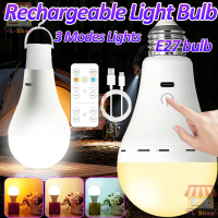1000W E27 USB-C Rechargeable Light Bulb with Remote Control Smart Battery Bulb Touch Control Dimmabl