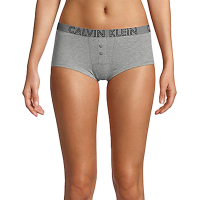 Calvin Klein 女內褲 高彈力棉質女性平口褲/四角褲CK內褲-灰色