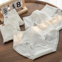 【BoBo 少女系】白色戀人 5件入 少女學生低腰棉質三角內褲(M/L/XL適用)