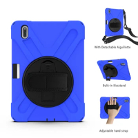 Mediapad M6 10.8 Rotatable Silicone Case for Huawei Matepad 10.8 2020 Kids Shockproof Cover with Shoulder Strap