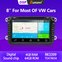 Eunavi PX6 2 Din Android 10 Car DVD For VW GOLF 5 6 Passat B6 B7 CC Polo Touran T5 Skoda Octavia Tig