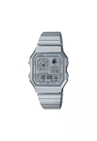 Casio Vintage A130WE-7A Unisex Digital Watch Silver Stainless Steel Strap
