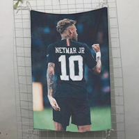 Bendera Foto Neymar Poster Kain Satin Premium Full Printing Pajangan Kamar Bola & Koleksi Fans Sepak