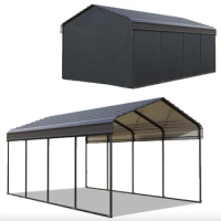 Carport w/Sidewall 12x20'Metal Carport Garage Outdoor Canopy Heavy Duty Shelter Car Shed