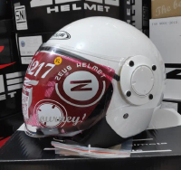 Zeus ZS217 Solid White - Helm Zeus ZS 217 Double Visor