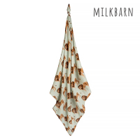 【Milkbarn】竹纖維包巾-獅子(新生兒包巾 紗布包巾 蓋毯 哺乳巾)