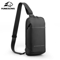 Kingsons Anti-theft Crossbody Bags Men Waterproof Chest Pack Short Trip Messenger Sling Shoulder Bag Boy Casual Walking Bagpack