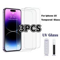 UV Screen Protectors for IPhone 15 Pro Max 12 13 Mini Glass Apple 14 Plus 11 Pro Max XS X XR 15pro IPhone15 Tempered Glass Film