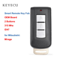 Keyecu OEM Part Smart Remote Car Key Fob 2 Buttons 315MHz FSK 47 Chip for Mitsubishi Mirage 2016 2017 2018 2019 2020