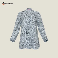 Batik Keris Tunik Batik Lengan Panjang Motif Keris Juwita Kedaton M Hijau Abu