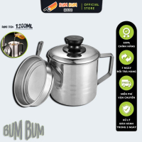 Ca Lọc Dầu Ăn Bum Bum House Inox 430 Cao Cấp Không Gỉ Dung Tích 1200ML Lọc Chất Cặn Trong Dầu Thừa L