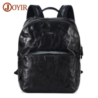 JOYIR Genuine Leather Backpack for Men 15.6 inch Laptop Backpack Business Travel College School Backpack Casual Daypack