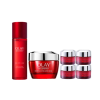 【OLAY 歐蕾】獨家限定★膠原大紅瓶2步驟彈潤組(新生高效緊緻護膚霜50g x1+14g x4+精華水/化妝水150ml x1)
