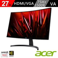 【Acer 宏碁】ED273 B 27型VA曲面螢幕(16:9/AMD FreeSync/75Hz)
