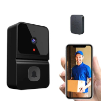 Wireless Video Doorbell Camera Smart Doorbell with 480P Night Vision 2-Way Audio Cloud Storage Battery Powered