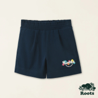 【Roots】Roots小童-擁抱真我系列 文字設計有機棉花苞短褲(深藍色)