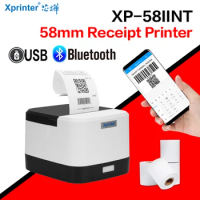 Portable Thermal Receipt Printer, Receipt Printing, USB Bluetooth, Support Loyverse, Android, Windows System, 58mm