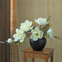免運/快速出貨 仿真花擺件  假花 仿真盆栽 裝飾花藤  中式仿真蓮花玉蘭花套裝高檔酒店大堂室內玄關茶幾餐廳假花裝飾品 可開發票