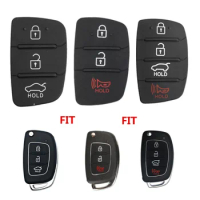 Hindley 3 4 Buttons Silicone Car Key Cover Case Rubber Pad For Hyundai I30 i35 iX20 IX35 IX45 Solaris Verna Kia RIO K2 Sportage