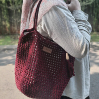 Tas Rajut Motif Jaring Midi/Netbag
