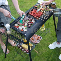 Portable Outdoor BBQ Grill Patio Camping Picnic Barbecue Stove Suitable For People Charcoal Grill Bbq Grill Table
