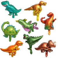 迷你恐龍氣球小號卡通動物霸王龍迅猛龍三角寶寶生日裝飾鋁膜氣球