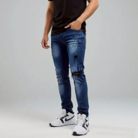 EVIL GRIN Celana Jeans Skinny Stretch Ripped Panjang Premium Pria