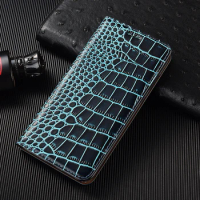 Leather Wallet Phone Case For Tecno Camon 12 15 16 16S 17 17P 18 18T 18i 18P 19 Pro Neo Crocodile Pattern Magnetic Flip Cover
