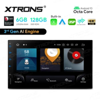 7" 6GB LPDDR4 RAM 128GB SSD ROM Android 10.0 OS Two Din Car Multimedia Player Double Din Car Navigation GPS 2 Din Car Radio