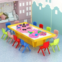 免運 可開發票 兒童玩沙桌子沙盤桌多功能玩具桌游戲拼裝積木桌商場玩具臺體驗桌