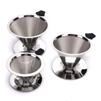 1PC Stainless Steel Reusable Coffee Filter Holder Pour Over Mesh Tea Dripper Cup