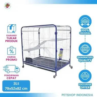 Kandang 3 Lantai 79x52x82cm C-221 - Kandang Kucing Besi Bertingkat