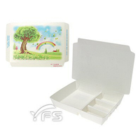 左右四格紙餐盒(SS) (點心 外帶 外食 自助餐 紙製)【裕發興包裝】HF017
