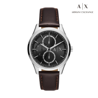 【A|X Armani Exchange 官方直營】Dante 雅痞魅力三眼多功能手錶 棕色真皮錶帶 42MM AX1868