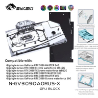 Bykski Watercooler 3090 3080 GPU Water Cooling Block For Gigabyte GeForce RTX 3090/3080 AORUS, Graphics Card Liquid Cooler