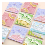 【Paper Play】萬用便利貼 油畫便利貼/立體油畫風景設計萬用便利貼50枚(4款任選)