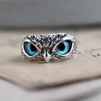 SC - Cincin Burung Hantu Aesthetic Pria Dan Wanita Cincin Owl Adjustable
