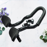 Mountain Bike Cycling Aero Handlebars Clip Aluminum Alloy Triathlon Handle bars Rest MTB Road Bike Arm Rest(Integrated Rest Bar)