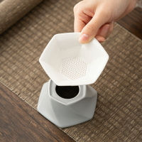 棱形泡茶葉茶漏陶瓷濾網套裝家用創意茶水分離器過濾茶濾茶具配件