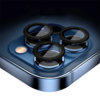 【HH】Apple iPhone 14 /14 Plus 帶定位輔助器鋁合金框-黑色-鋼化玻璃鏡頭貼(GPN-APIP14-KALENS)