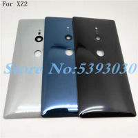 Original Glass For Sony Xperia XZ2 H8216 H8266 H8276 H8296 Back Battery Cover Rear Door back case Housing Case With Camera lens